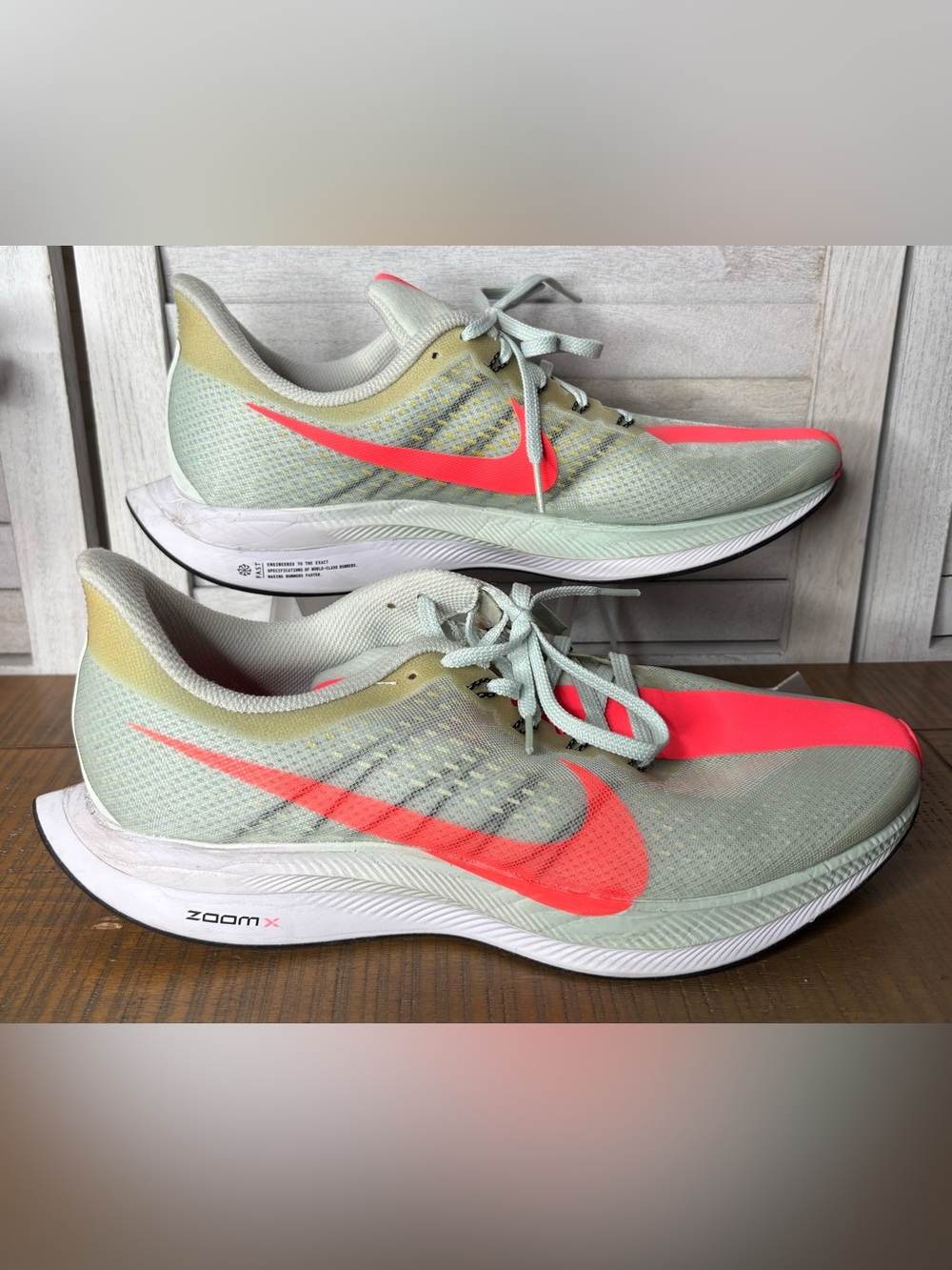 Nike Zoom Pegasus 35 Turbo Barely Grey Hot Punch Running Shoes Men’s Size 11